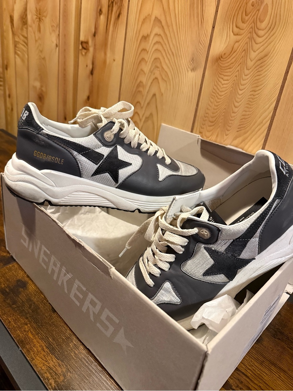 Golden Goose Men’s Black and White Star Runner Sneakers
